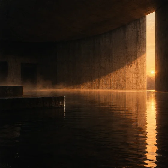 Warm sunlight across still water, artwork for the demo recording